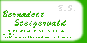 bernadett steigervald business card